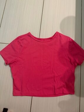 Brandy Melville Bright Pink Crop Tee